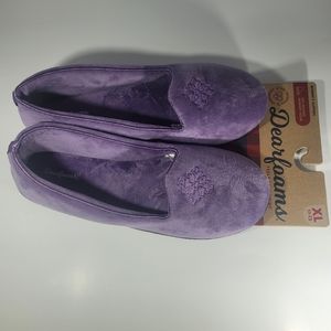 Womens purple dearfoams bed slippers xl